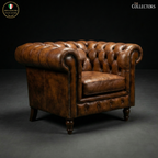 The Westminster Gentleman’s Chesterfield Single Seater Leather Sofa