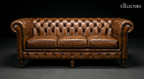 The Westminster Gentleman’s Chesterfield Three Seater Leather Sofa