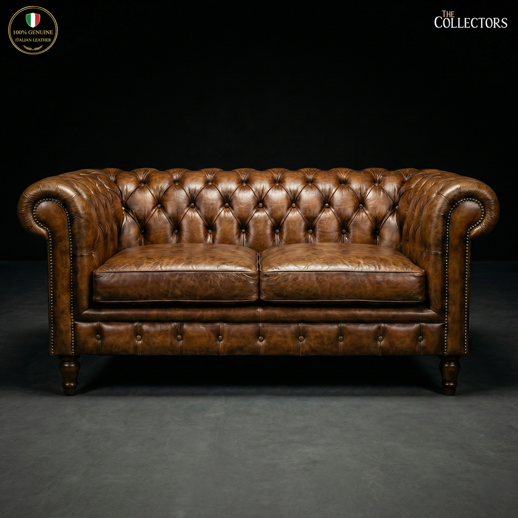 The Westminster Gentleman’s Chesterfield Two Seater Leather Sofa