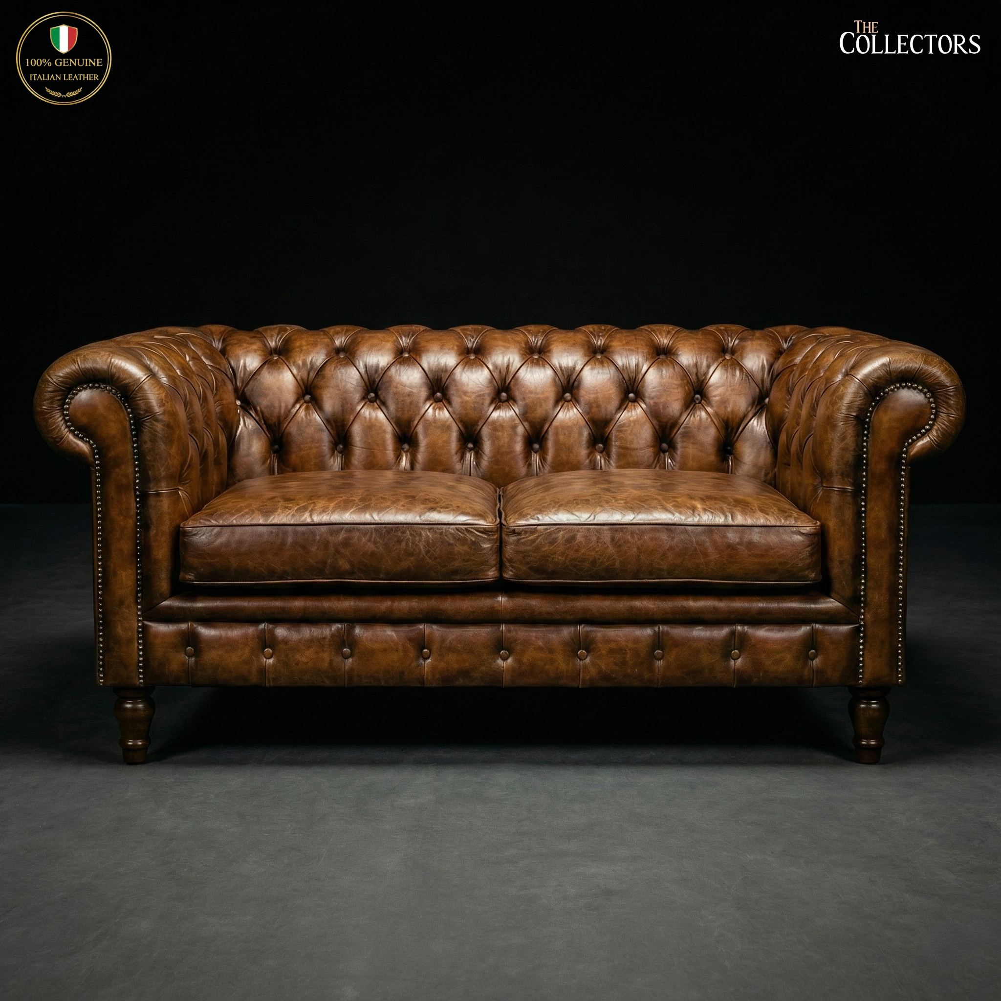 The Westminster Gentleman’s Chesterfield Two Seater Leather Sofa
