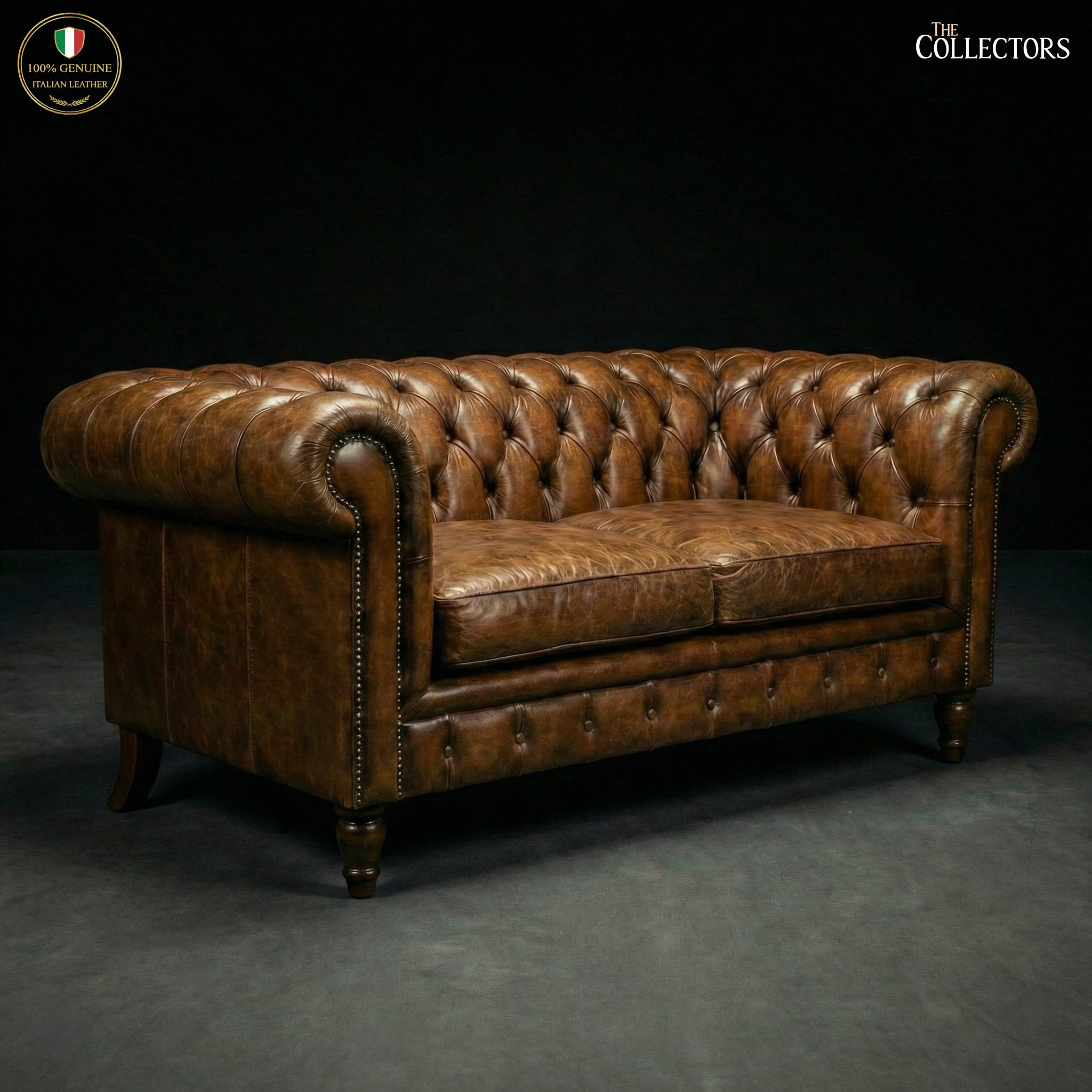 The Westminster Gentleman’s Chesterfield Two Seater Leather Sofa