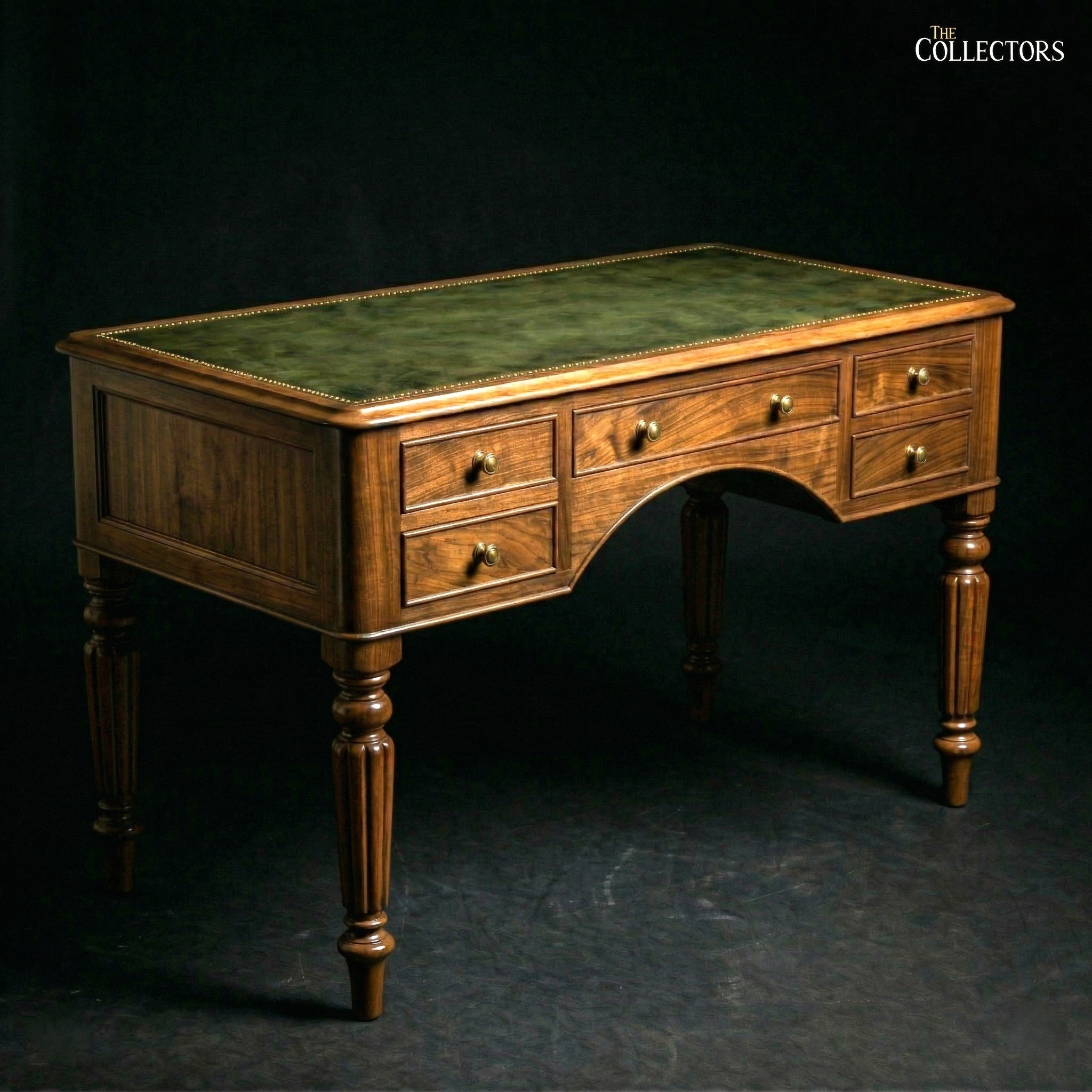 The Bristol Kneehole Leather-Top Desk