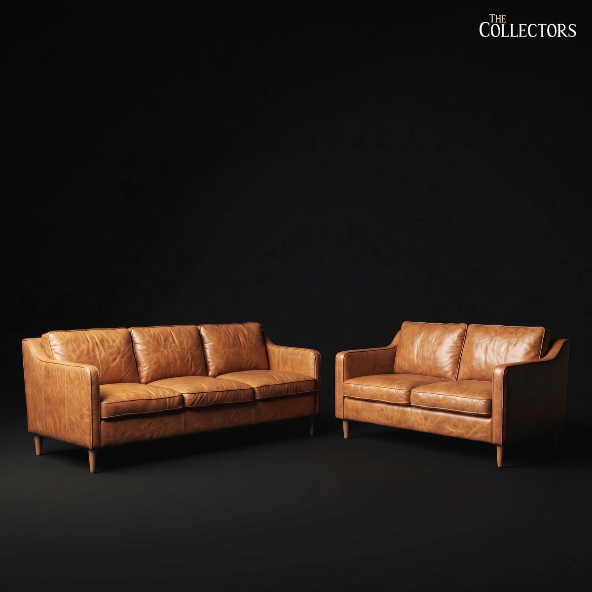 The Kolding Cognac Leather Sofa Set