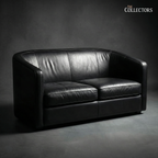Turin Moderne Art Deco Leather Sofa