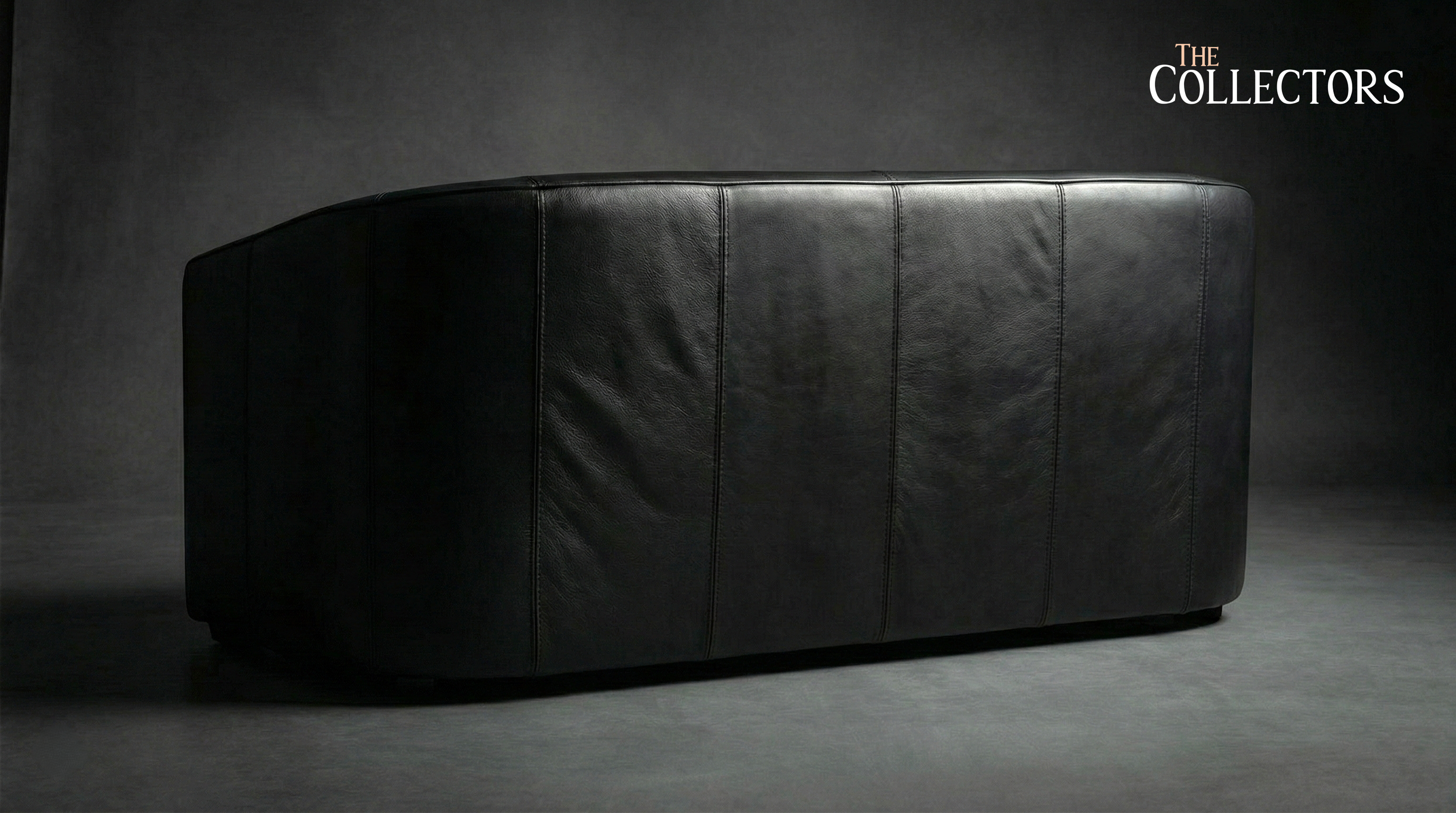 Turin Moderne Art Deco Leather Sofa