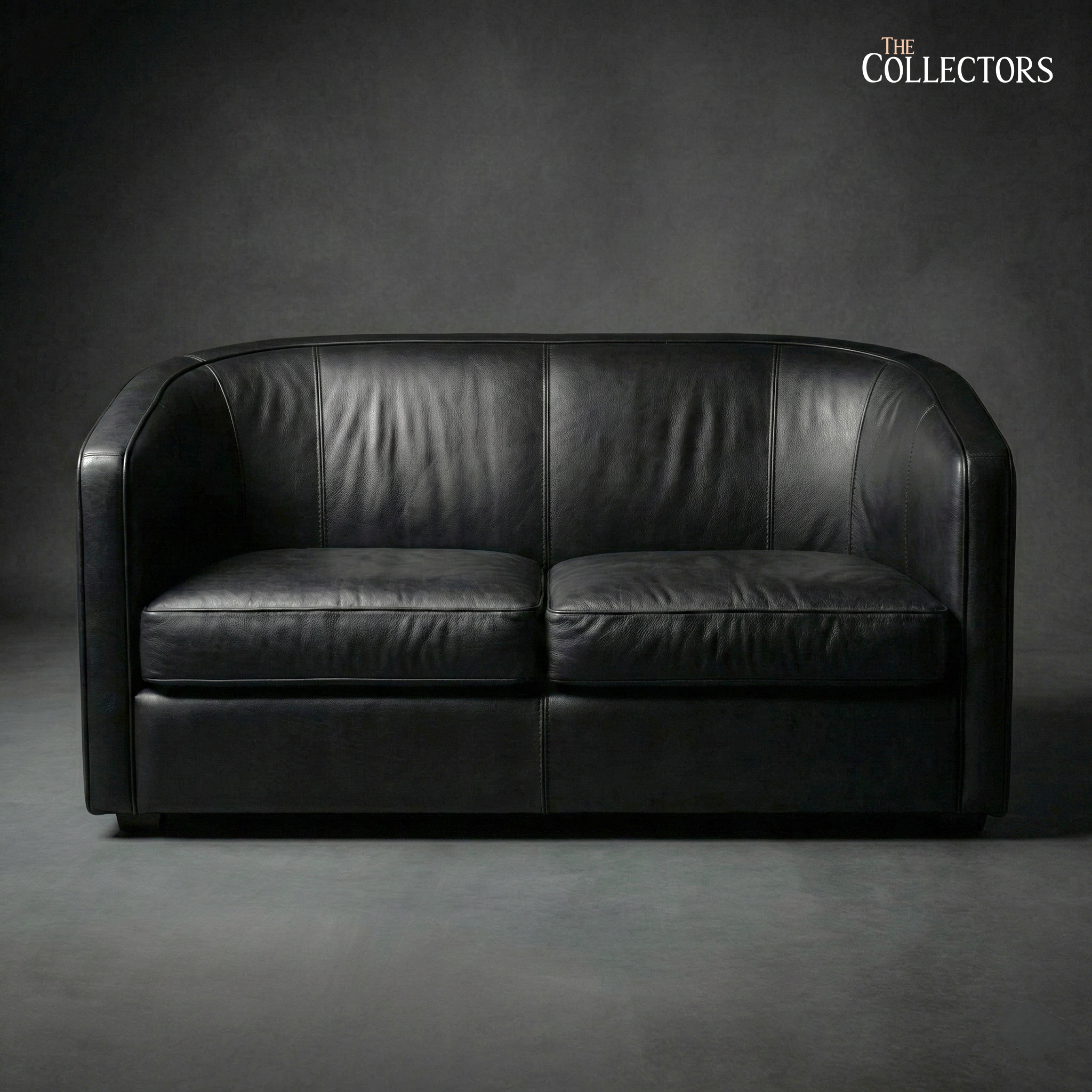 Turin Moderne Art Deco Leather Sofa