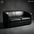 Turin Moderne Art Deco Leather Sofa