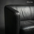 Turin Moderne Art Deco Leather Sofa