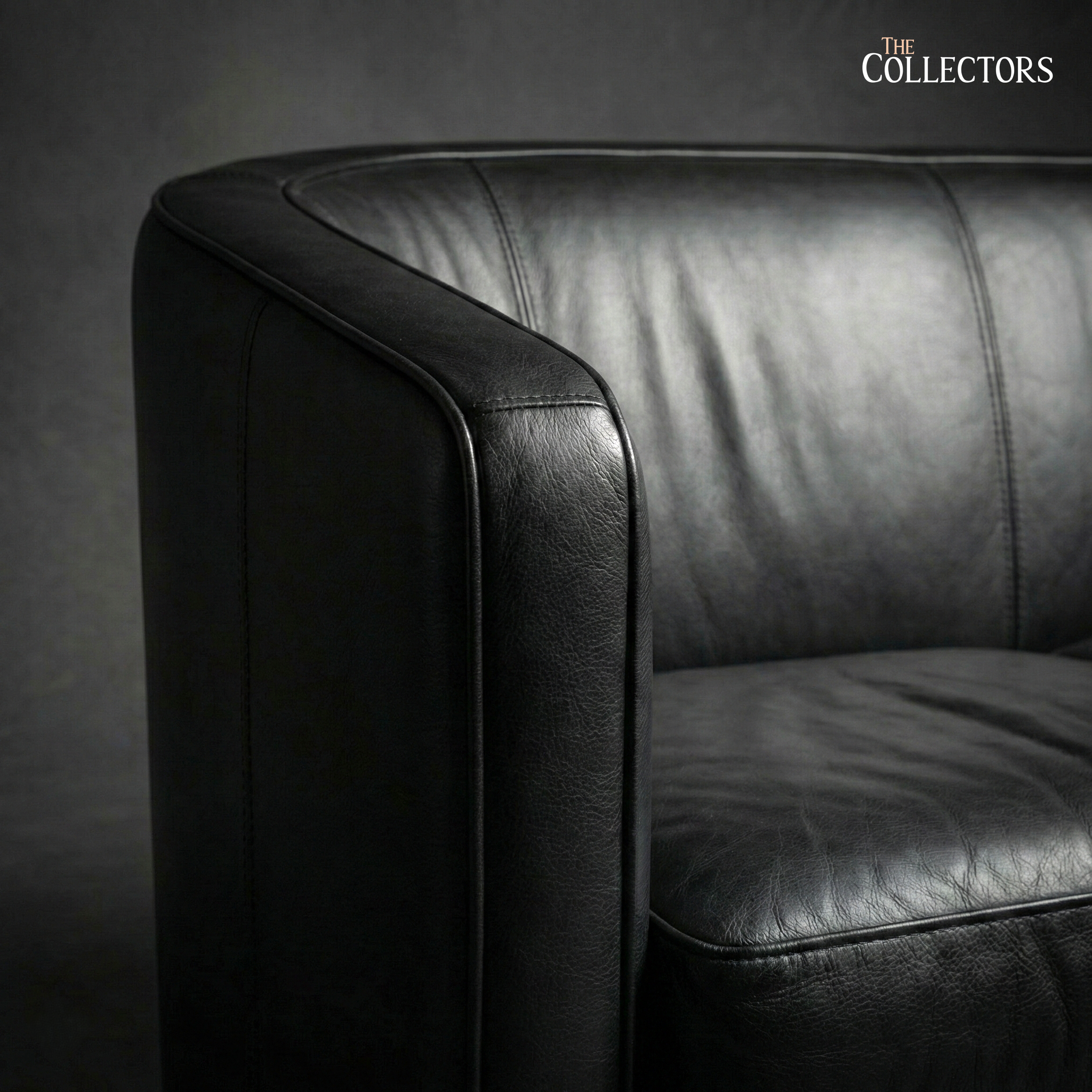 Turin Moderne Art Deco Leather Sofa