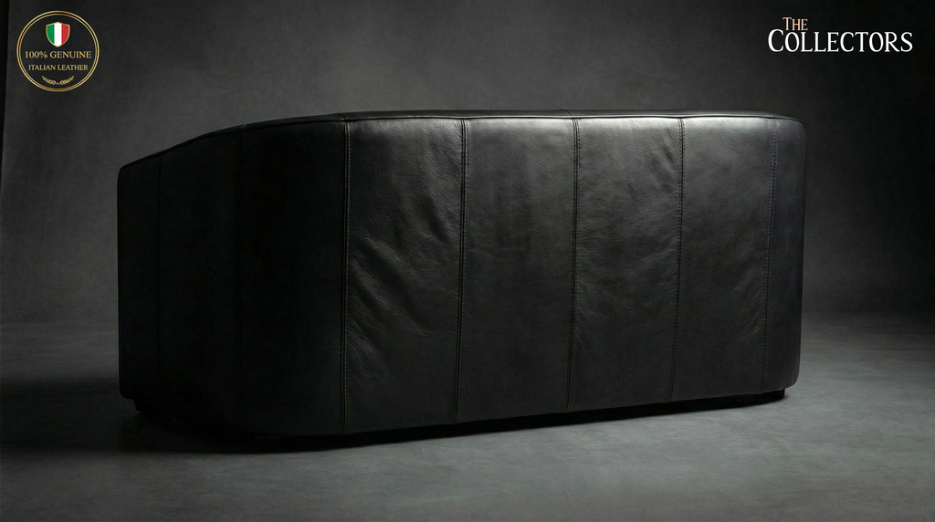 Turin Moderne Art Deco Leather Sofa