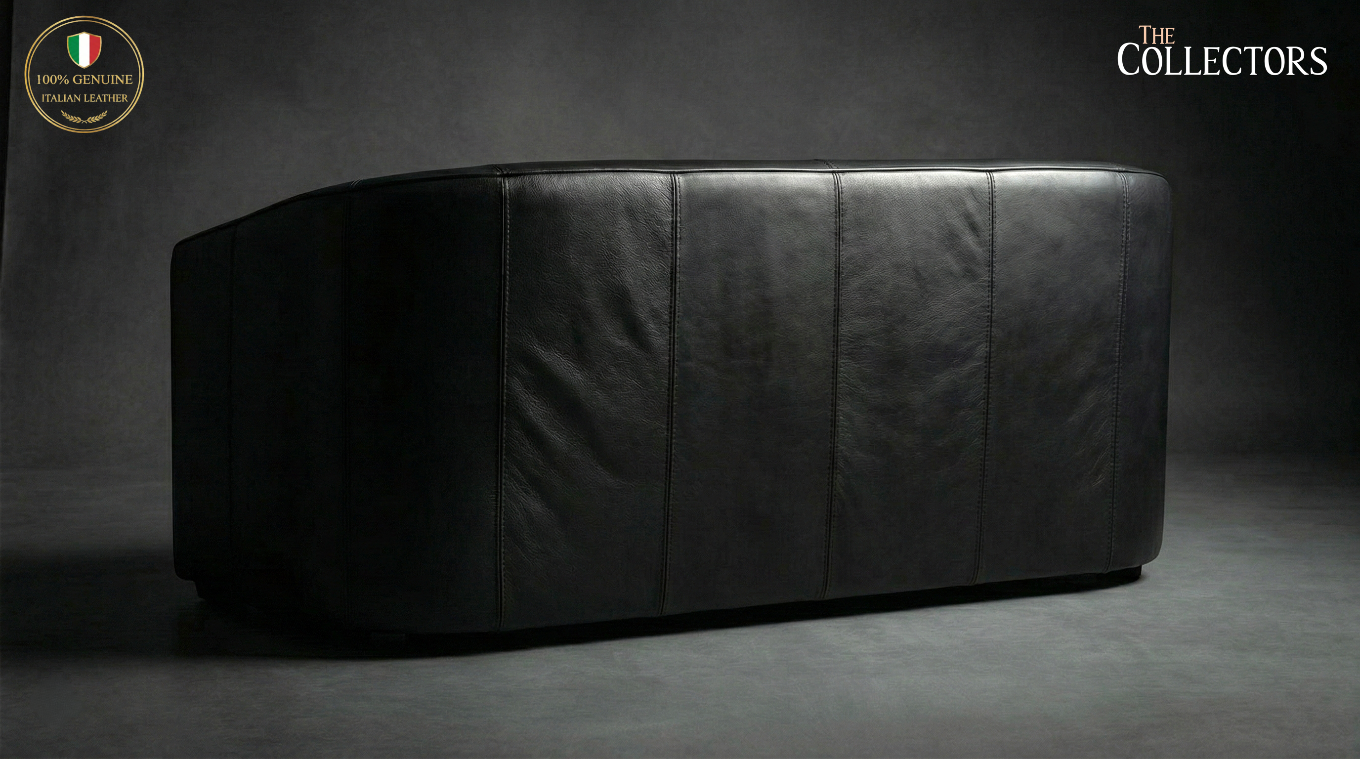 Turin Moderne Art Deco Leather Sofa